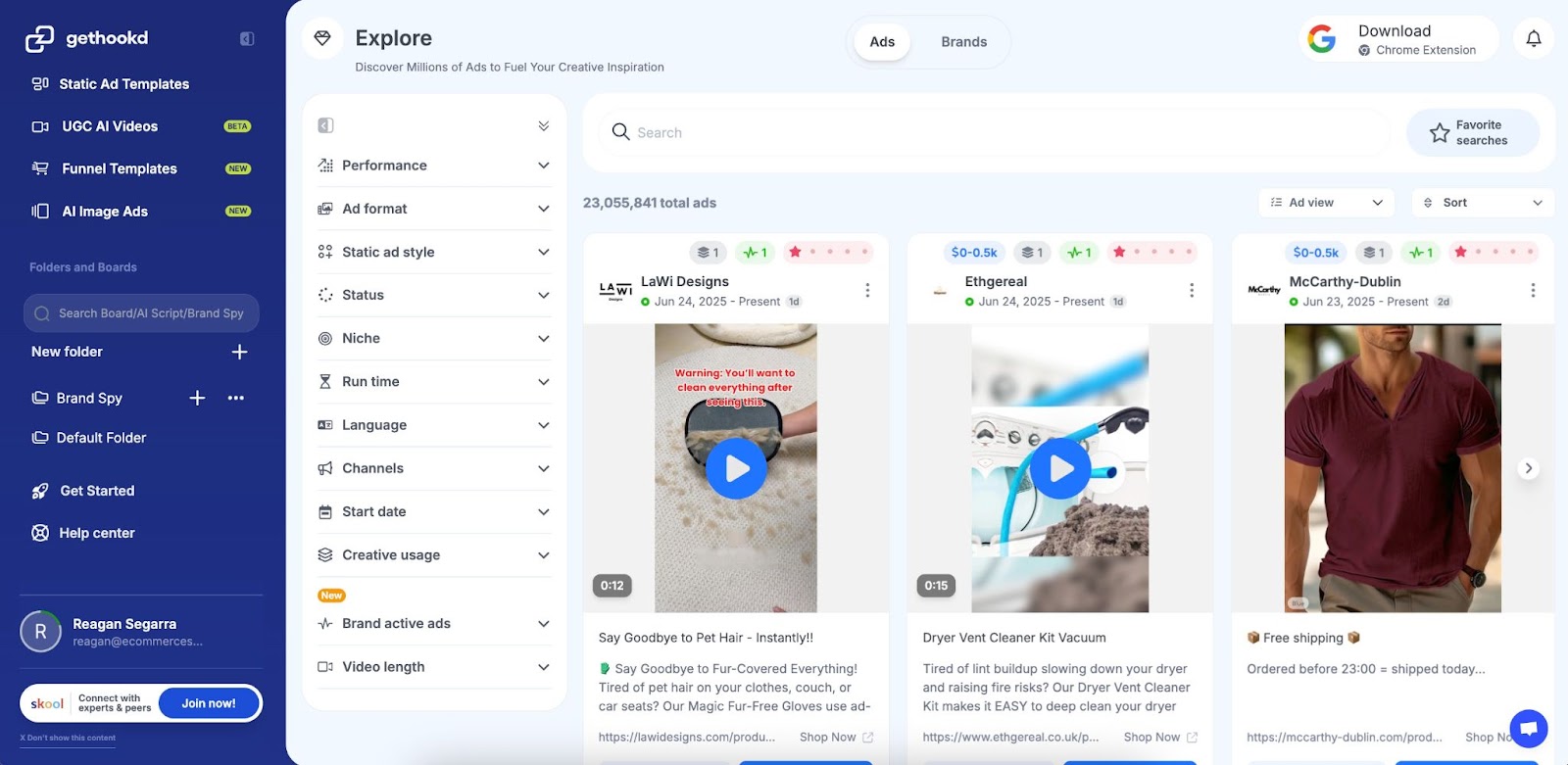 Discover competitor ads
