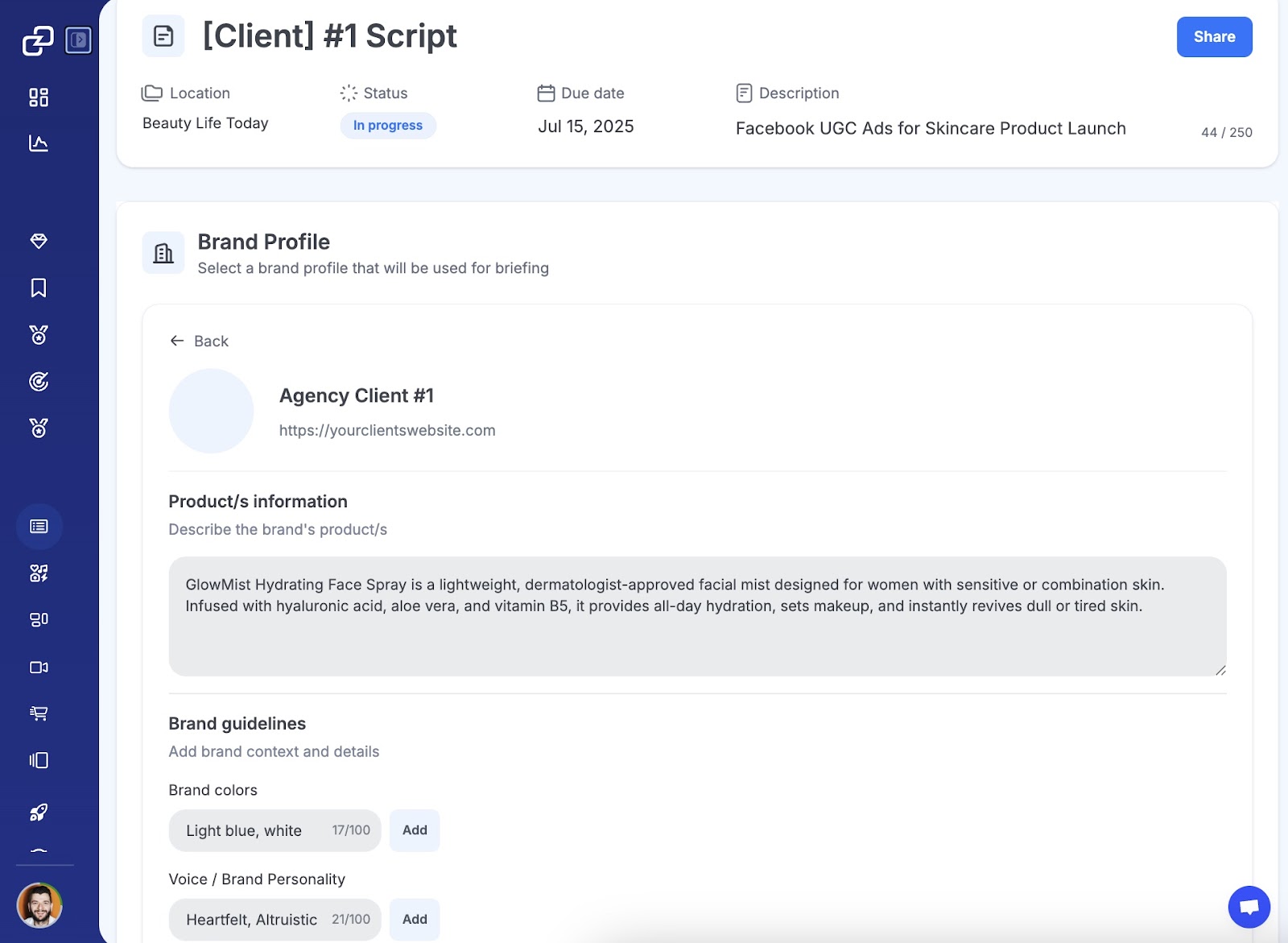 Ad generator with personalization features