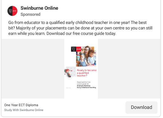 PandaDoc Lead Ad showing how a gated ebook download captures qualified B2B leads in exchange for a sales templates resource.