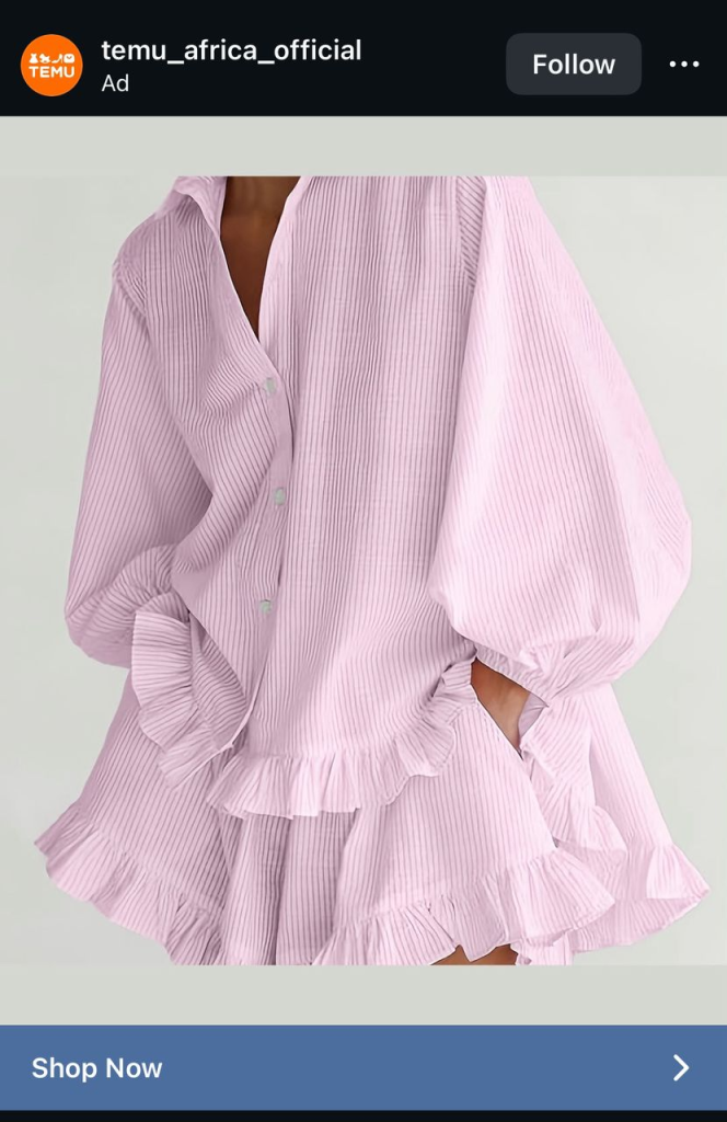 A clothing image ad using a neutral background to keep the product as the only focal point.