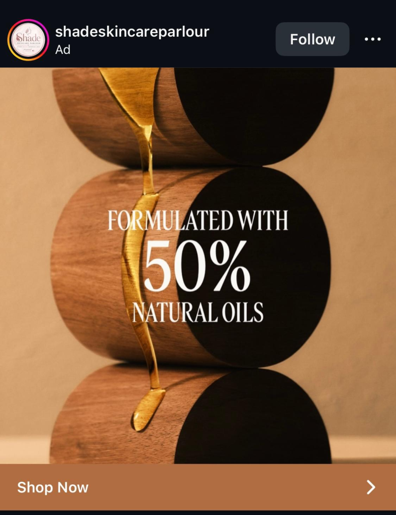 Example of a bold typography image ad where the headline acts as the primary visual element.