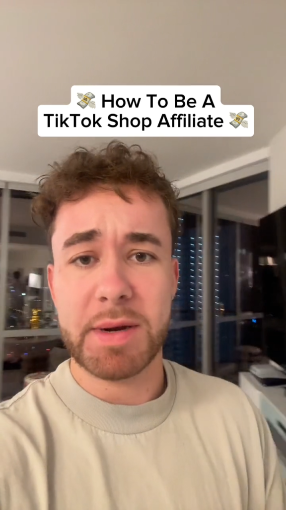 TikTok Search Ad featuring a creator addressing how to be a TikTok Shop affiliate.