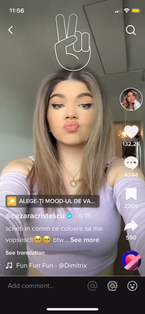 TikTok Branded Effect Challenge ad featuring a creator using a custom summer mood filter.