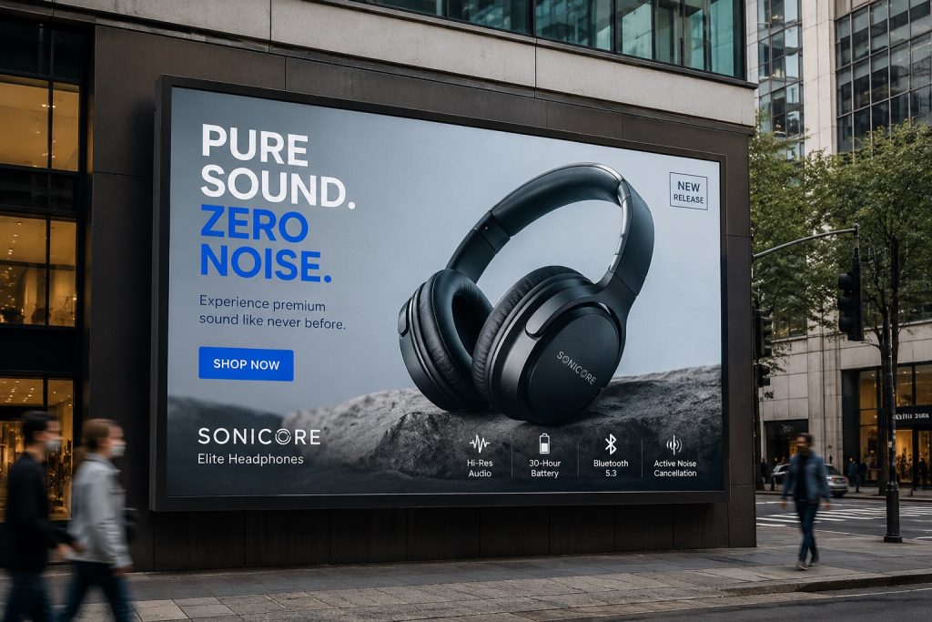 Example of a traditional ad displayed on a billboard. 