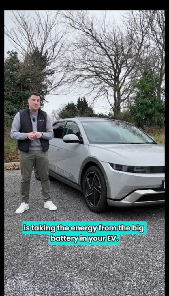 Man explaining how an EV works in a TikTok automotive ad