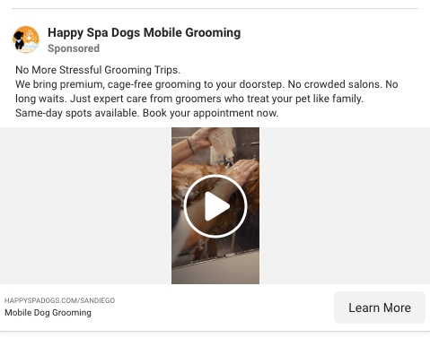 Screenshot of a short time-lapse transformation video ad. 