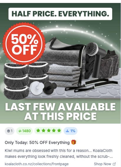 Screenshot of an Instagram ad hook showing urgency.