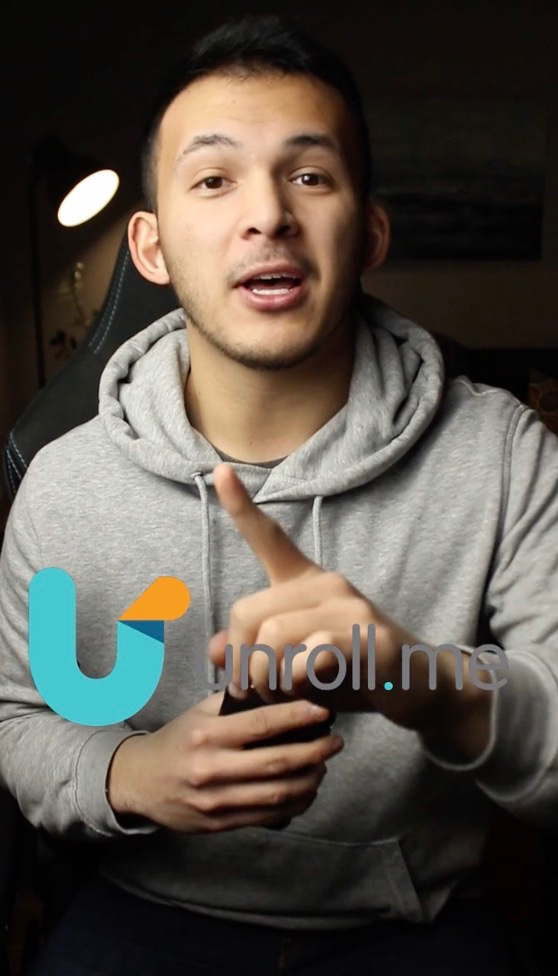 TikTok ad for the email app Unroll.me