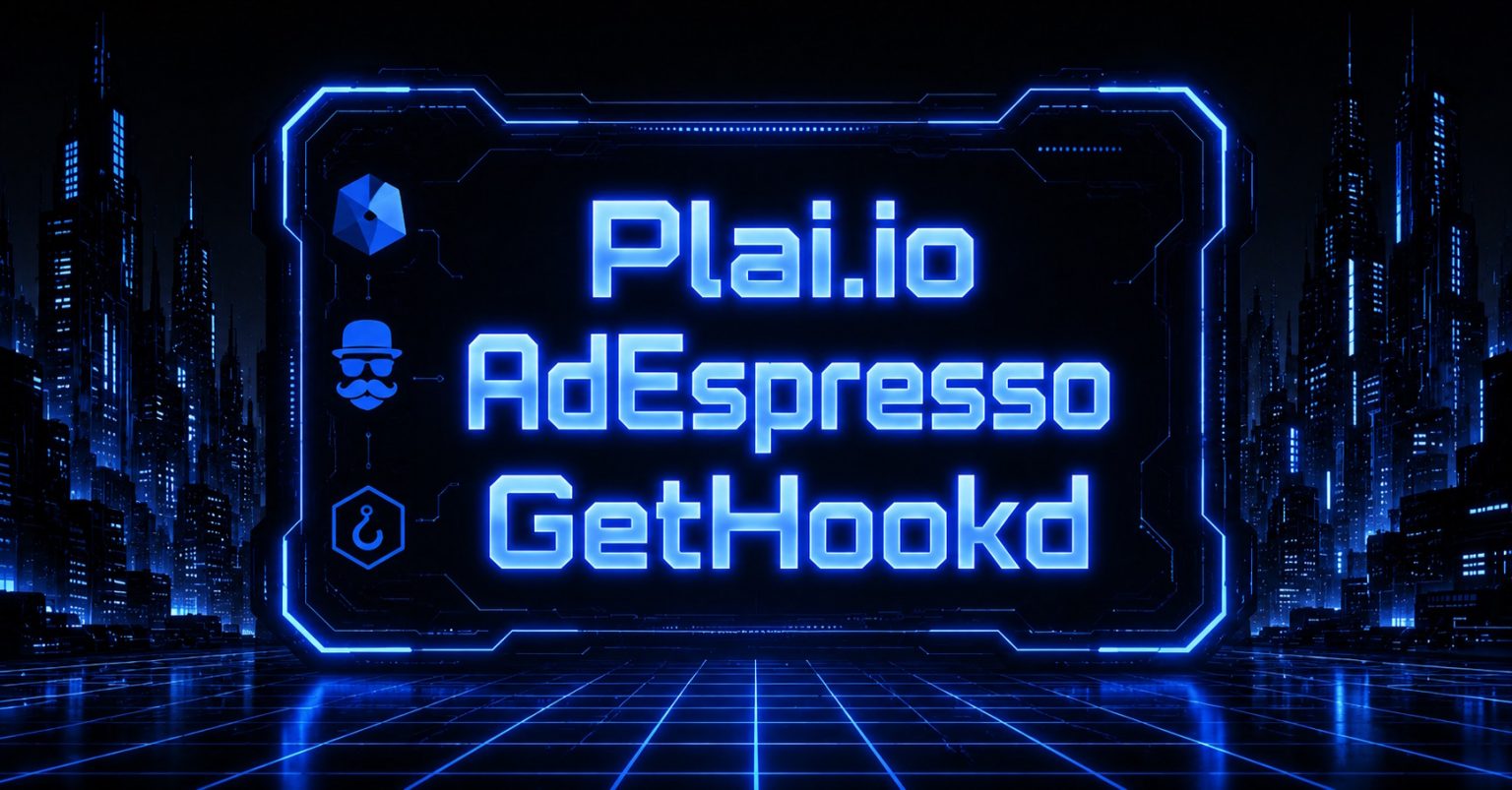 "Plai.io AdEspresso GetHookd" logos of three ad platforms featured in this pricing and features comparison.