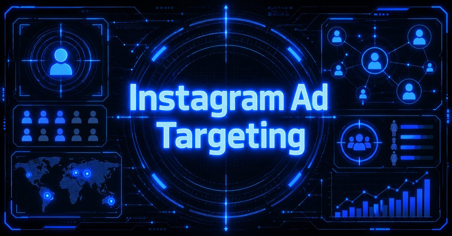 Cyberpunk illustration showing Instagram ad targeting.