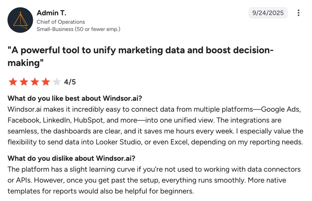 Review noting the steep learning curve with Windsor’s data connectors 