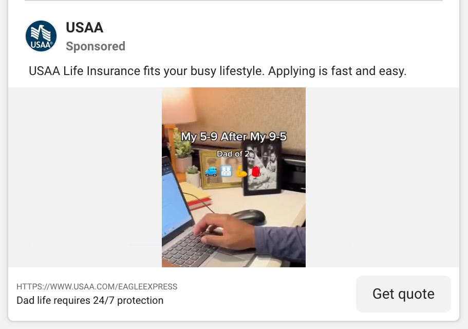 Screenshot of the “My 5–9 after my 9–5” ad