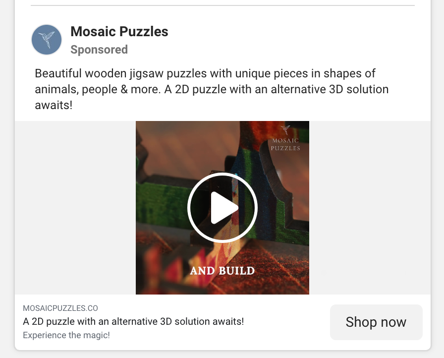 Screenshot of Mosaic Puzzles’ ad
