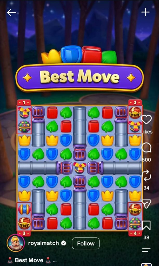 Royal Match’s “Best Move” puzzle ad