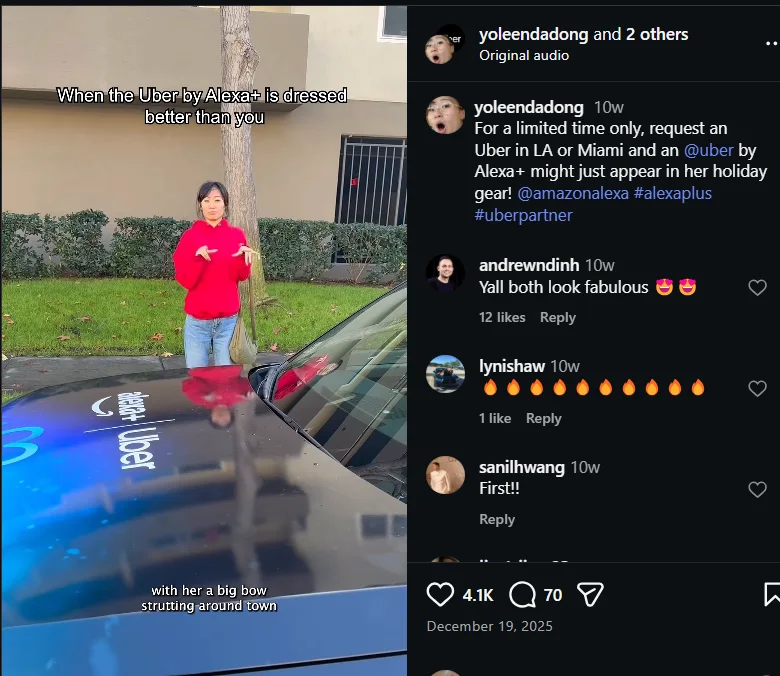 UGC-style Reel ads blend into the feed because they look like organic content. (Source: Instagram )