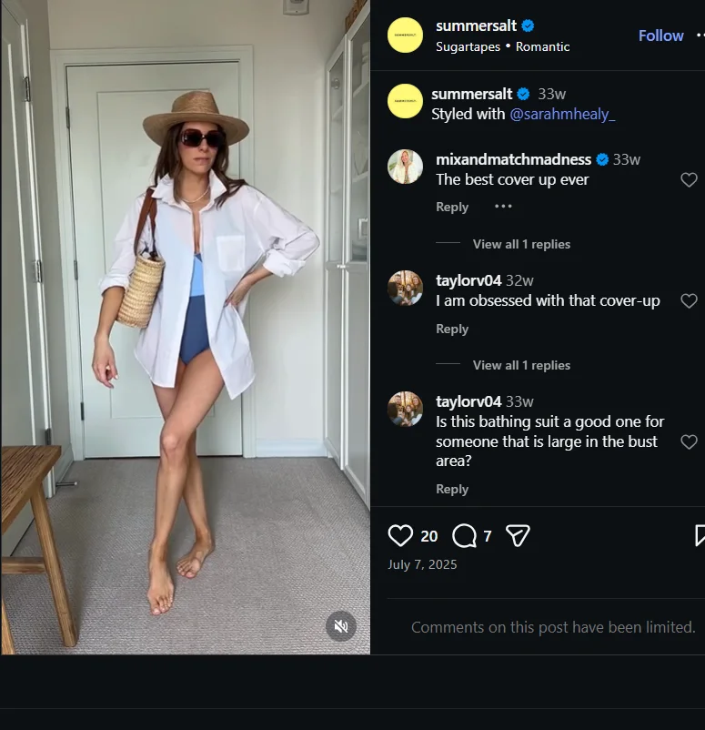 Product demo Reels let the product sell itself through styling and movement. (Source: Instagram )