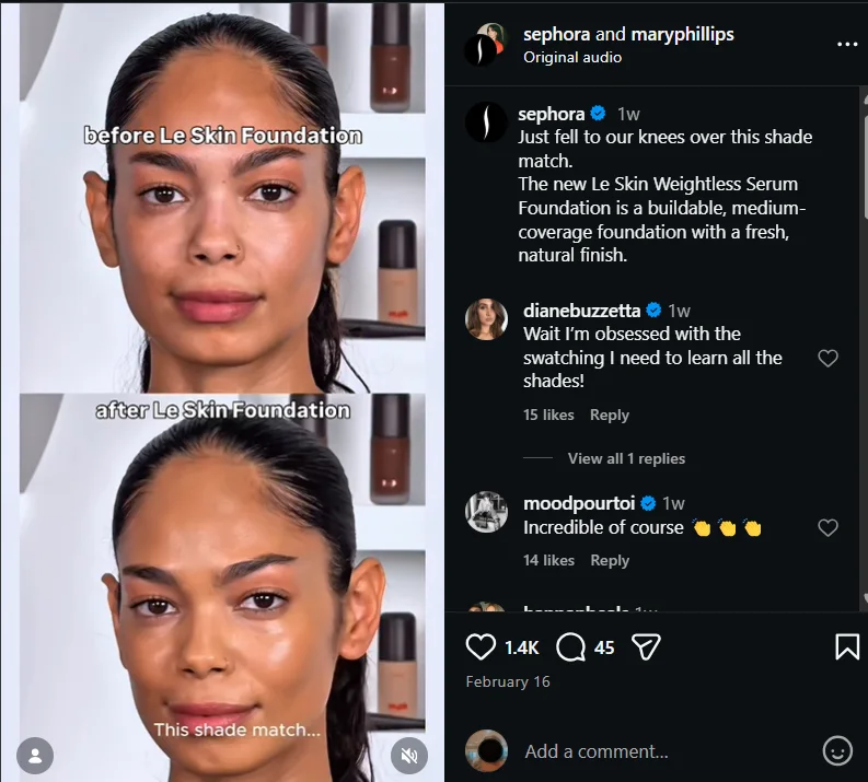 Before-and-after Reels let the visual contrast do the selling. (Source: Instagram )