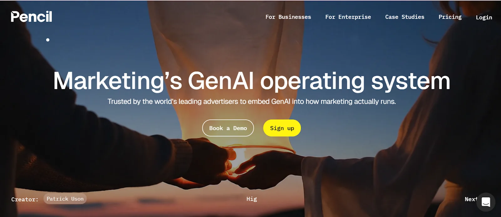 Pencil positions itself as a GenAI ad creation platform for brands and agencies. (Image source: Pencil)