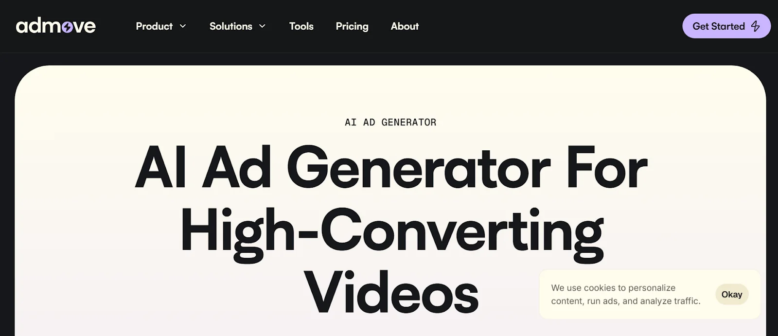 AdMove focuses on generating ads from product data with minimal manual input