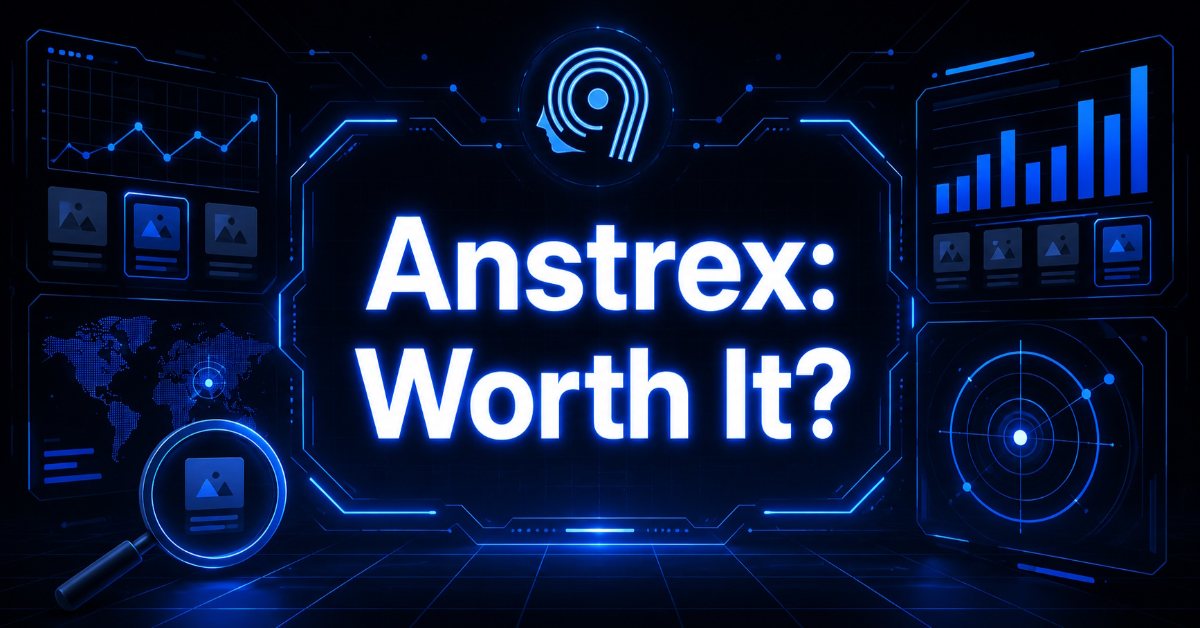 Cyberpunk illustration showing Anstrex’s key features.