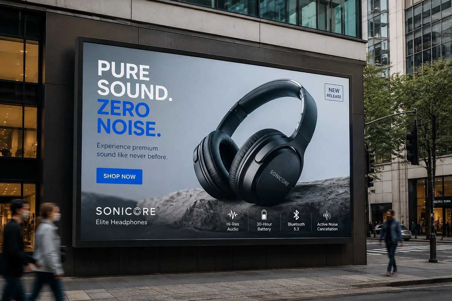 Example of a traditional ad displayed on a billboard.