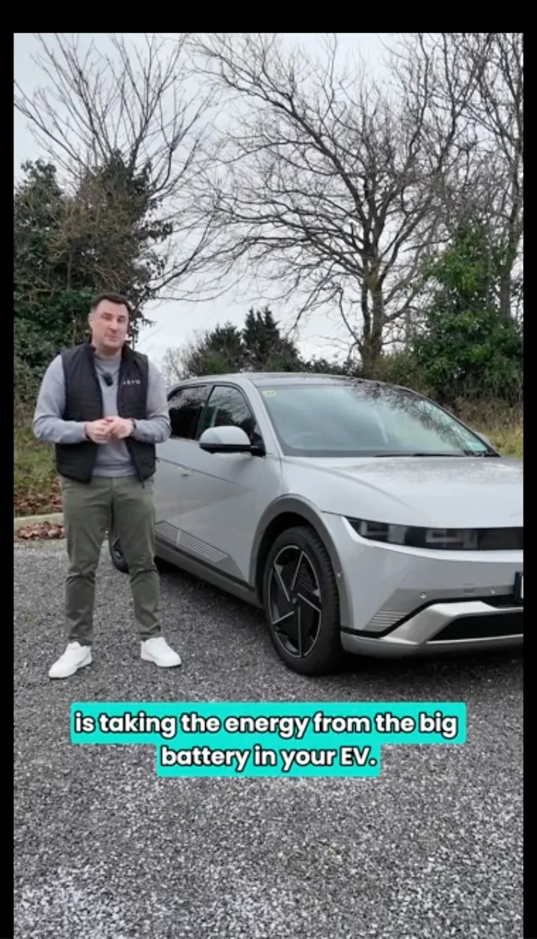 Man explaining how an EV works in a TikTok automotive ad 
