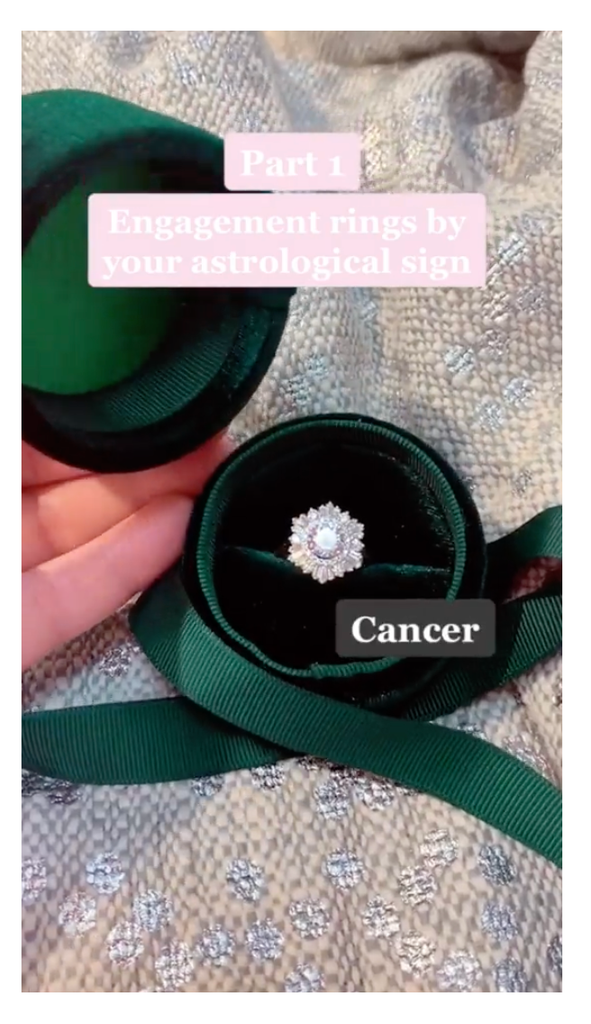 Screenshot of Smyth Jewelers’ ad about engagement rings based on astrological sign