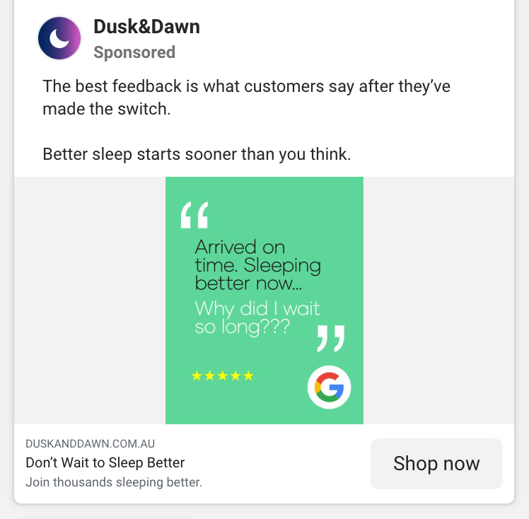 Dusk&Dawn’s ad