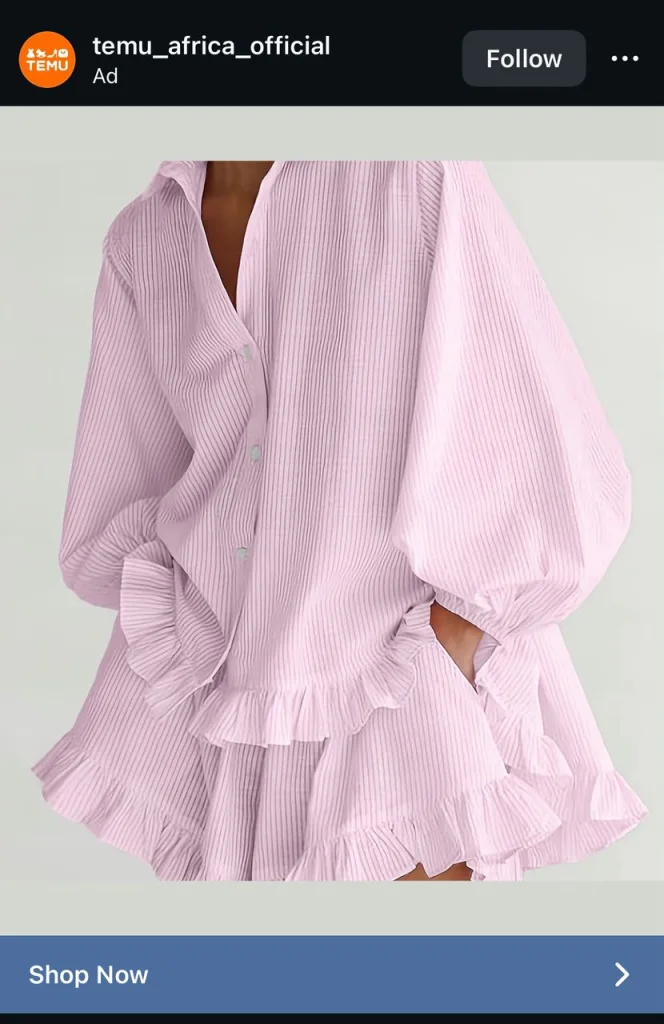 A clothing image ad using a neutral background to keep the product as the only focal point.