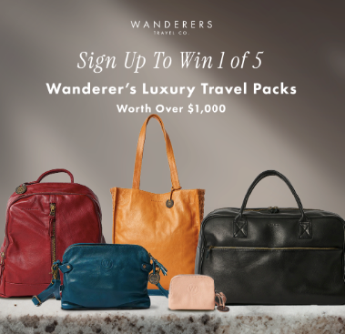 A static photo ad showing luxury handbags with minimal text.