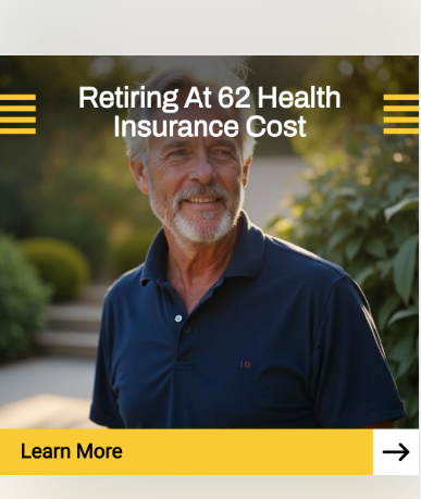 A health insurance ad with a “Learn More” CTA that promises to inform readers about health insurance costs for 62-year-olds.