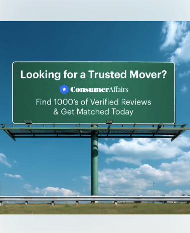 A moving company ad creative promoting long-distance moves that relies on social proof through verified reviews.