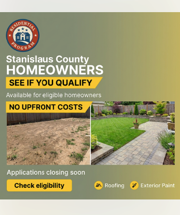 A landscaping ad showing a yard before being worked on side-by-side with the final results.